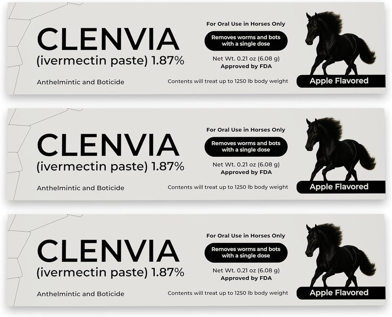 Horse Paste 1.87% – Apple Flavored Wormer – 6.08g Tube – Treats Up to 1250 lb