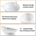 Wellbro Ceramic Raised Cat Bowl，Tilted Raised Cat Bowl Anti Vomit Cat Bowls for Indoor Cats Whisker Friendly Pet Feeder for Cats Puppies, Microwave and Dishwasher Safe