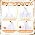 Halloween Ghost Goose Outfit Porch Goose Outfits Lawn Goose Clothes, Fits 23" Cement Plastic Goose Statue for Outdoor Ga