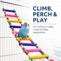 Bird Toys for Parrots Parrot Bridge, Swing Toys, and Ladders for Macaws, African Greys, Budgies, Cockatiels & Parakeets - Wooden Bird Ladder and Swing Toys for Play and Training (12.5Inch - 5 Ladders)
