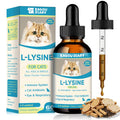 L-Lysine for Cats,Lysine Drops Immune Support Supplement,Sneezing,Cold,Allergy Relief,Runny Nose,Feline Respiratory,Natural Antibiotics for Cats with Colostrum,Taurine Cat(Roast Chicken Flavor/2floz)