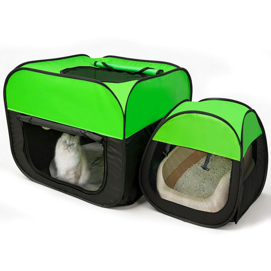 Fortexus 2-in-1 Cat and Dog Playpen Tent, can be Used Separately, with a German Velvet Base that is Removable and Washable, Suitable for Both Outdoor and Indoor use.