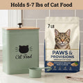 Metal Cat Food Container with Scoop 5-7 lb (25 Cup), w/ Airtight Bamboo Lid