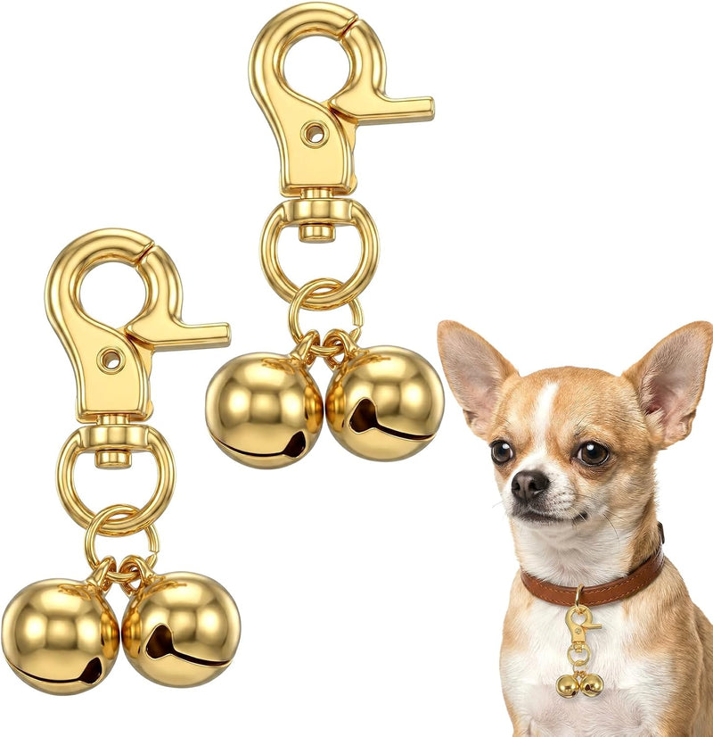 2 Pcs Dog Collar Bell, Bell for Dog Collar with Heavy Duty Snap Clips