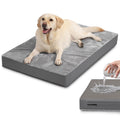 Vonabem Waterproof Outdoor Dog Bed Large Medium Sized Dogs, Washable Crate Pad 35 inch, Foam Orthopedic Pet Beds with Removable Cover,Durable Anti-Slip Kennel Pads 35"x22", Gray