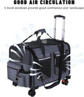 Cat Carrier for 2 Cats,Cat Carrier with Wheels for Cats and Dogs, Foldable Double Pet Carrier, Rolling Dog Carrier with Detachable Wheels and Telescopic Handle,2 Front Zippered Compartments Gray
