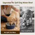 Dog Water Bowl No Spill, 1.5L/50oz Stainless Steel Slow Water Bowl for Dogs, Spill Proof Dog Bowl with Anti-Splash & Non