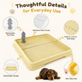 Dog Litter Box, Indoor Puppy Potty Tray with Stainless Steel Grate