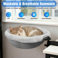 IPOW Heavy Duty Steel Frame 180° Rotating Cat Desk Bed Semi-Circular Cat Bed, Soft Faux Rabbit Fur Material, Suitable for Various Desktops-Maximum Hold Up to 40lb