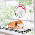 Cat Window Perch, Cat Hammock Window Seat w/Free Fleece Blanket 2026 Latest Screw Suction Cups Extra Large Sturdy Bed Resting Seat Hold Two Large Cats White Indoors (One Extra Suction Cup