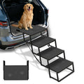 Dog Steps for Car, Truck, SUV, Dog Stairs for Car with Upgraded Non-Slip Surface, Foldable Dog Ramp for Car, Pet Stairs for Large Dogs, 4 Steps