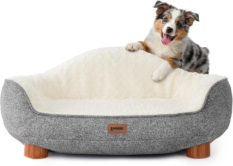 ZOMISIA 45D Orthopedic Memory Foam Dog Bed Sofa - One-Piece Molded Foam Pet Couch with Non-Slip Bottom, Suitable for Sma