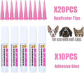 YMCCOOL 10pcs of Special Pet Nail Adhesive Glues & 20pcs of Applicator Tips for Cat Nail Caps and Dog Nail Caps