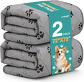 FUWERY Extra Large Washable Pee Pads for Dogs, 72"X72", Grey, 2 Packs
