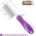 GENPEPADO Grooming Comb for Dogs and Cats with Matted Hair, Detangling Pet Comb with Long and Short Stainless Steel Metal Fine Teeth for Removing Mats, Tangles, Knots & Loose Fur from The Undercoat