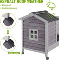 Rabbit Hutch Indoor Bunny Cage Outdoor Wood House with Wire Mesh,Grey