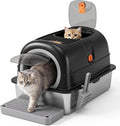 Enclosed Cat Litter Box, Stainless Steel Litter Box with Lid