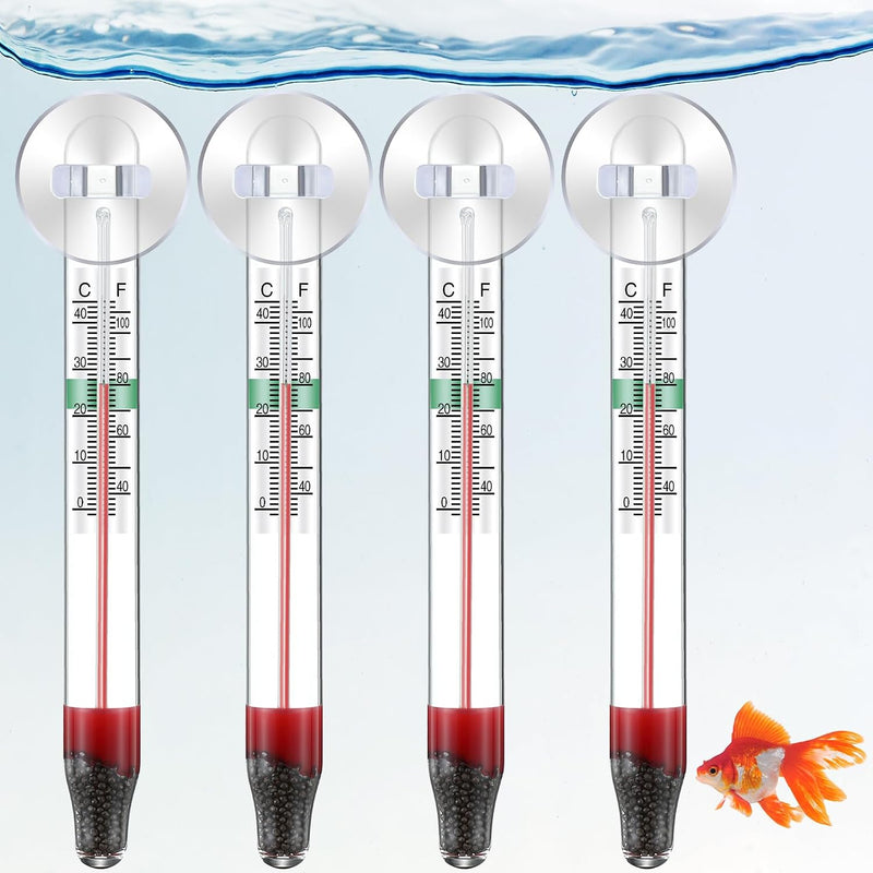 Dreyoo 4 Pack Floating Aquarium Thermometers, 0-43°C/32-110°F