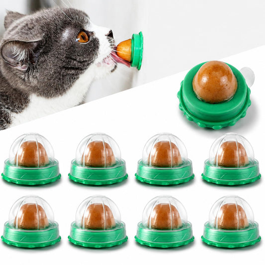 Balacoo 9 Pcs Cat Snacks Candy Ball - Wall Lickable Sugar Balls, Edible Cat Sugar Energy Balls, Cat Lickable Treats Balls, Kitten Licking Sweet Ball, Kitten Treats Licking Candy