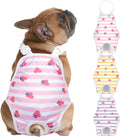 Jollywoods 3 Pack Washable Female Dog Diaper Onesie Sanitary Pantie with Adjustable Suspender, Reusable Fixed Doggie Dia