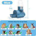 VANNON 3-in-1 Hamster Water Bottle with Food Bowl & Hideout Base, Blue