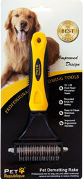 Pet Republique Matt Splitters Tool – Effective Mat Remover and De-matting Comb for Long-Haired Dogs, Cats, Rabbits – Regular 12+23 Teeth Design