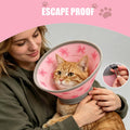 TBAMTBW Soft Cat Cone Collar Adjustable Elizabethan Recovery Collar for Cats Kittens After Surgery Foldable Neck Cone to Stop Licking (Pink,S)