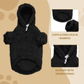 Fuzzy Dog Sweaters for Large Dogs Pet Hoodie Clothes Warm Soft Pet Coats Hooded Sweatshirt Dog Sweaters for Extra Large Dogs(Black-XXL)