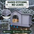 Outdoor Cat House Weatherproof & Insulated for Winter - Upgraded Seamless Bottom Feral Cat Shelter, Waterproof Cat Houses for Outdoor Cats, Easy to Assemble Outside Cat House with Mat(Grey, L)