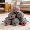 5 PCS Cat Toy Mice, Gray Fur Rattle Mouse Toys for Cats Realistic Mice Animal Toys Artificial Fur Pet Supplies Interacti