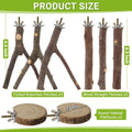StyEdEk 8 Pack Natural Wood Bird Perches, Parrot Perch Stand Bird Cage Accessories for Budgerigar Cockatiels, Conures, Lovebirds (M)