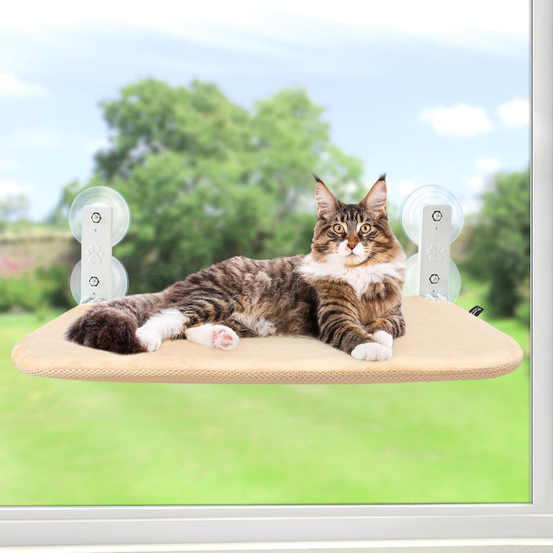 Sunhoo Cat Window Hammock Perch Cordless Perches Window Sill Seat Bed Foldable Stable Lounger Upgraded Suction Cup Easy 
