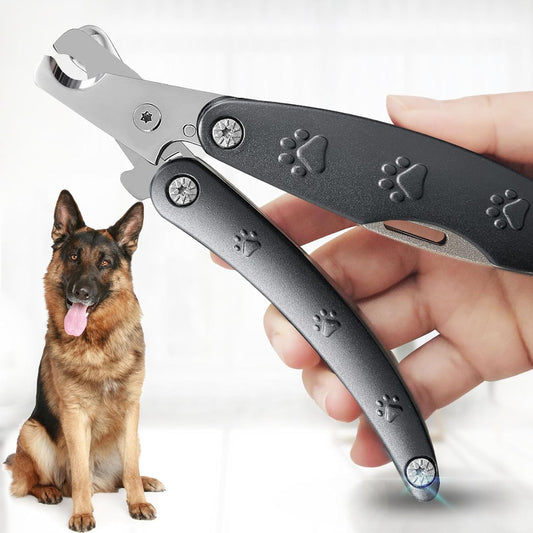 Best Dog Nail Trimmer for Anxiety Sensitive Dog, Silent Smoothest Large Dog Nail Clippers for Large Dogs with Thick Nail, 3-in-1 Build-in Comb & Nail File, Heavy Duty Professional Canine Nail Clipper