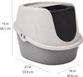 Amazon Basics No-Mess Hooded Enclosed Cat Litter Box with Odor Control and Swinging Door, Standard, 21" x 16" x 15", Multicolor