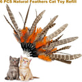 TIENAILING Cat Feather Toys Refills, 6 Pieces Handmade Da Bird Feathers Refill, Cat Wand Replacement Feather for Indoor Cats (B)
