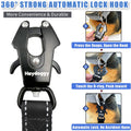 Strong Heavy Duty Dog Leash - 6ft Reflective Nylon Training Leash with Soft Padded Double Handle & Auto Lock Frog Clip - Safety Traffic Control for Large Medium Small Dogs No Pull Walk Black Black,6ft