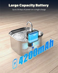 Lawfery 3.2L/108oz Wireless Stainless Steel Cat Water Fountain