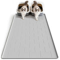 Pieviev Silicone Cat Litter Trapping Mat, 40''x28'' Extra Large Cat Litter Mat, Easy to Clean & Soft on Kitty Paws, Waterproof Kitty Litter Pads for Indoor Cats, Light Gray
