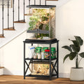 Snughome Reptile Tank Stand, 24" x 18" Terrarium Stand with 3-Tier Open Storage Shelves, Reptile Enclosure Stand, Heavy 