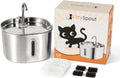 KittySpout Stainless Steel Cat Water Fountain Automatic Drinking Fountain, Quiet Circulating Water Bowl, Dishwasher Safe