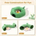 PAWZ Road Cactus Cat Donut Tunnel Collapsible Cat Tunnel Tube, Dia-38 inches with Flower Soft Mat for Indoor Cats and Rabbits