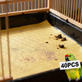 CuaxTume 40 Pieces Bird Gravel Liner Paper for Bird Cage 17” x 11” Bird Gravel Paper Bird Sandpaper, Easy Clean Pet Sandpaper, Calcium Paper with Sea Sand for Birds Cockatiels Parrots