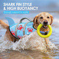 AOFITEE Dog Life Jacket High Buoyancy Shark Dog Life Vest for Swimming, M