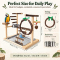 Wooden Bird Playground, Parrot Perch Stand, Cage Accessories