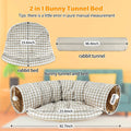 BWOGUE Bunny Tunnel Bed, 2-in-1 Collapsible Rabbit Tunnel Hideout with Mat