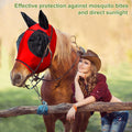 Horse Fly Mask with Ears, Comfortable Fit Stretch Fabric with UV Protection Soft on Skin Breathability for Medium Size H