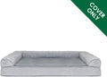 Furhaven Replacement Dog Bed Cover Plush & Suede Sofa-Style, Machine Washable - Gray, Jumbo (X-Large)