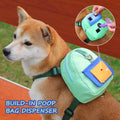 DoggieKit Dog Backpack Harness with Leash,Cute Pet Puppy Backpacks Bulid-in Dog Poop Bag Dispenser,Adjustable Pets Self Carrier Bag for Small Medium Dogs Travel Hiking Daily Walking(M, Green)