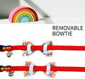 Casidoxi 2 Pcs Rainbow Cat Collar Breakaway with Bell, Pride Cat Bow Tie Collars for LGBT Pride Month Cats Puppy Pride Apparel