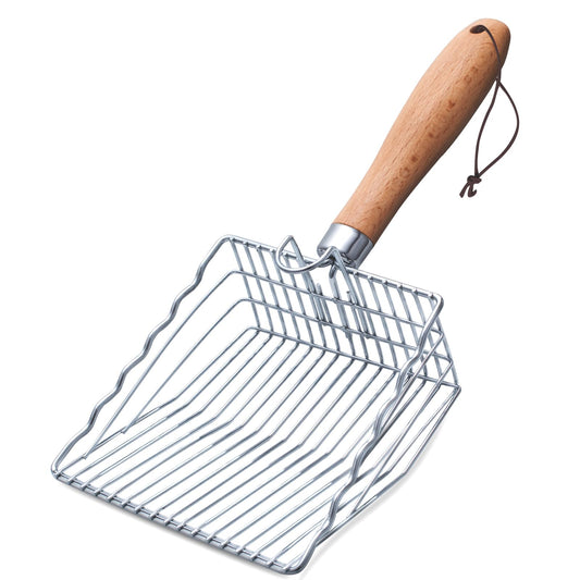 ARMLULU Cat Litter Scoop, Kitty Metal Scooper with Hook and Hole, Stainless Steel Kitten Poop Lifter for Litter Box, Non Stick, Durable and Heavy Duty Sifter for Easy Clean